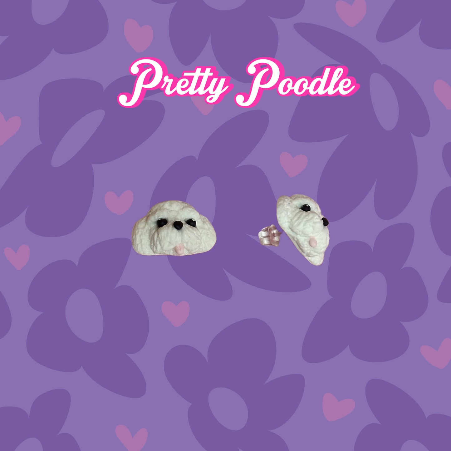 Pretty Poodle Stud Earrings
