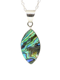 Abalone Shell Stone Pendant 925 Sterling Silver Necklace 20"