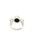 Heart Wings Sterling Silver and Black Onyx women ring Size 6
