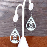 Flower Wood Earrings - Dangle earrings