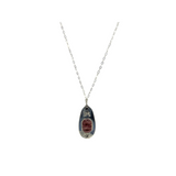 Imperial Jasper Sterling Silver Pendant Necklace 22" chain