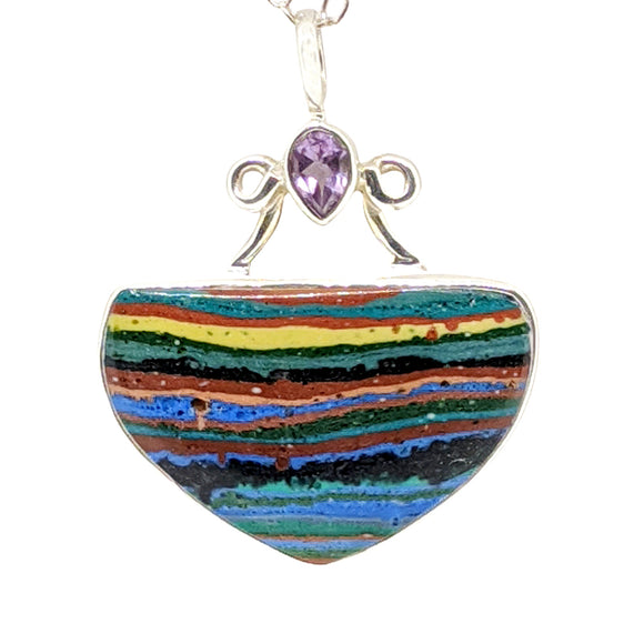 Rainbow Calsilica in Sterling Silver 22