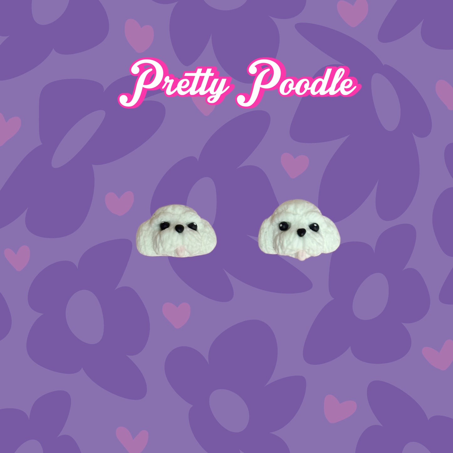 Pretty Poodle Stud Earrings