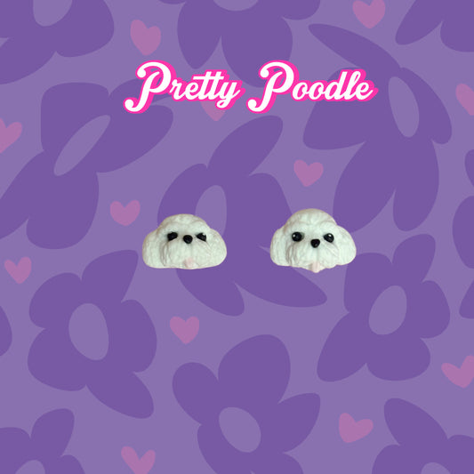 Pretty Poodle Stud Earrings