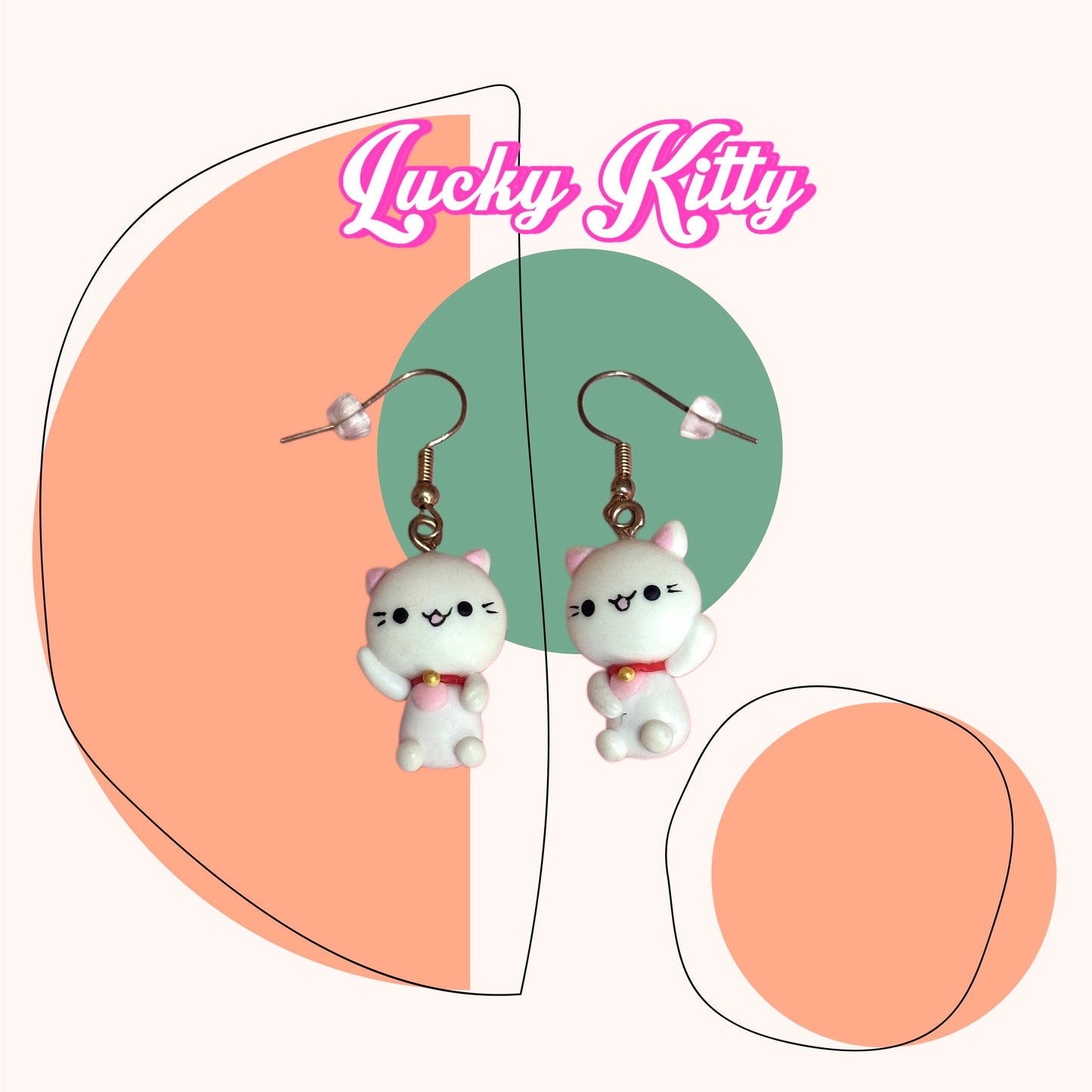 Lucky Kitty Dangle Earrings