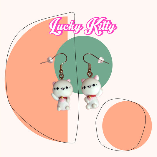 Lucky Kitty Dangle Earrings
