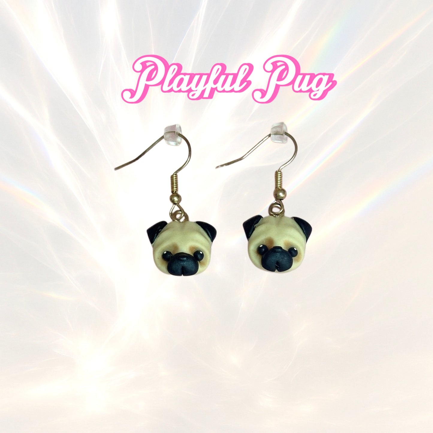 Playful Pug Dangle Earrings