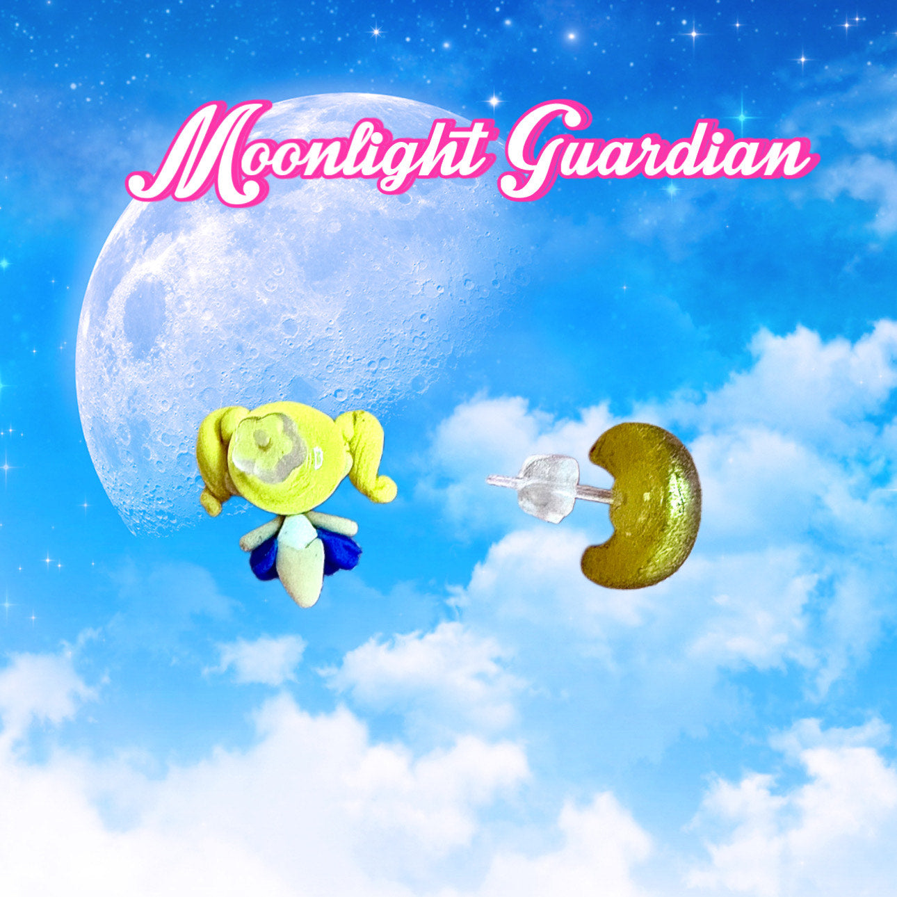 Moonlight Guardian Stud Earrings