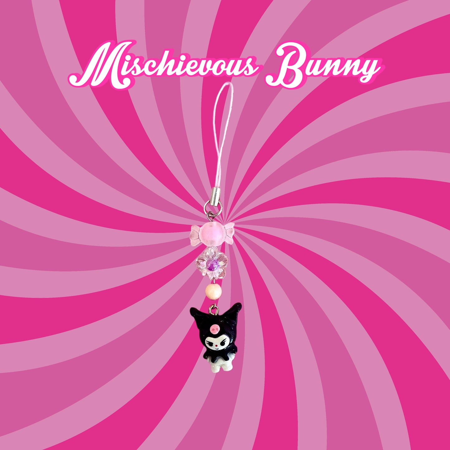 Mischievous Bunny Phone Charm