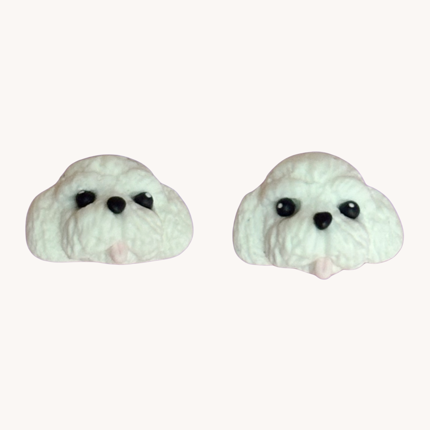 handmade polymer clay poodle earrings