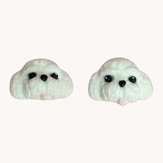 handmade polymer clay poodle earrings