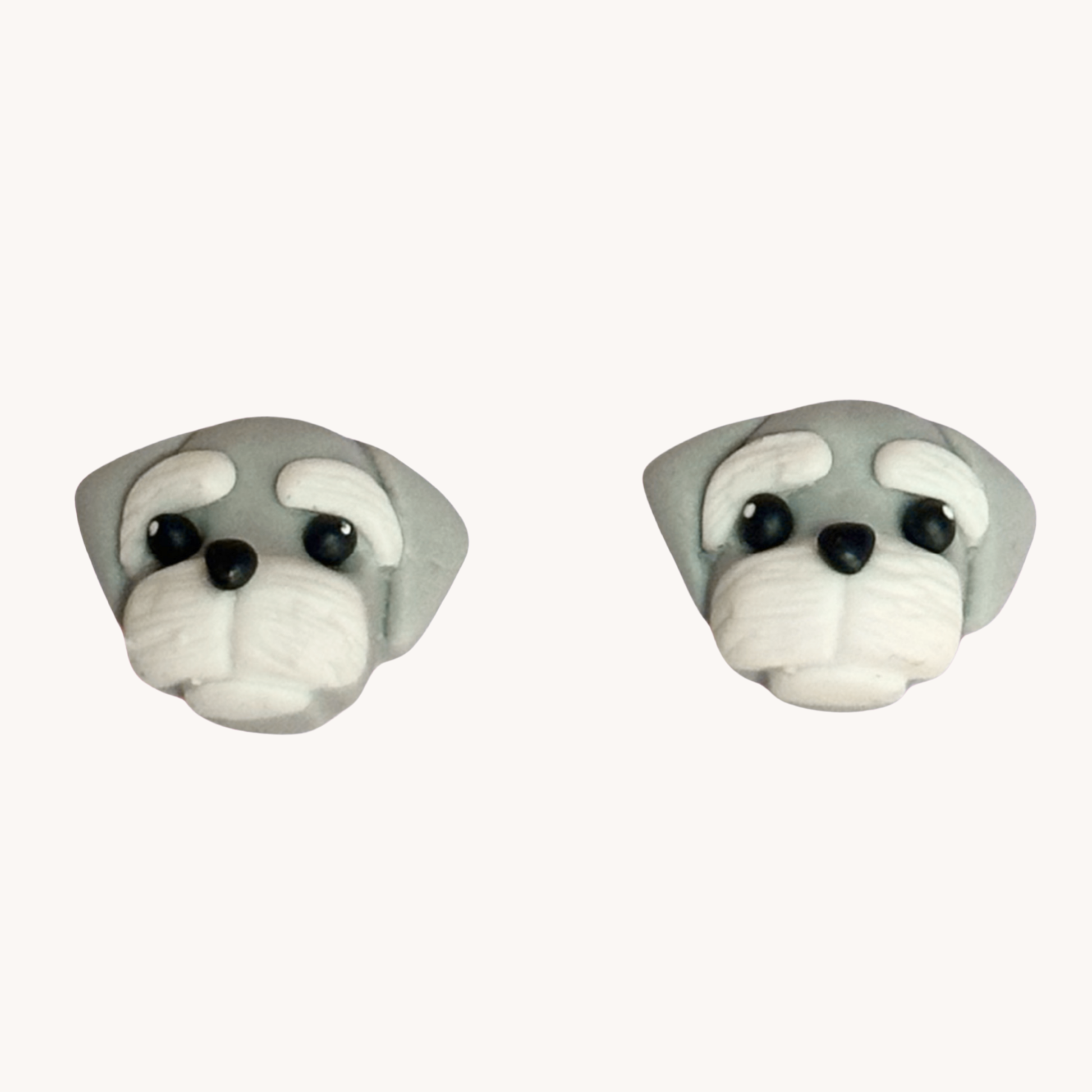 handmade polymer clay schnauzer stud earrings