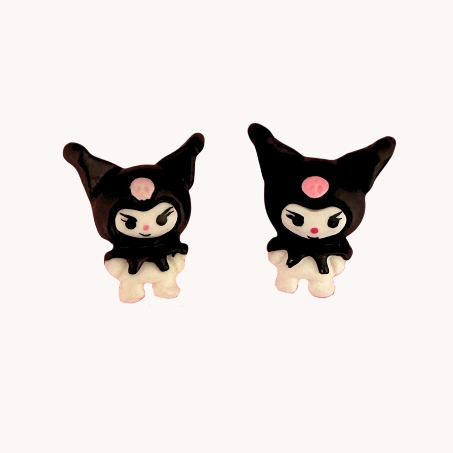 handmade polymer clay kuromi silicon stud earrings