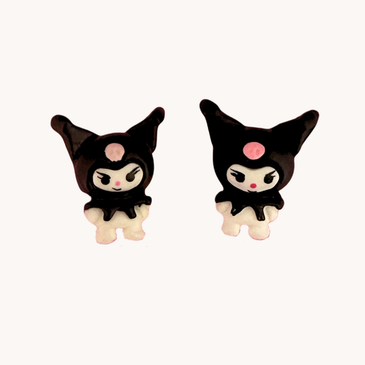 handmade polymer clay kuromi silicon stud earrings