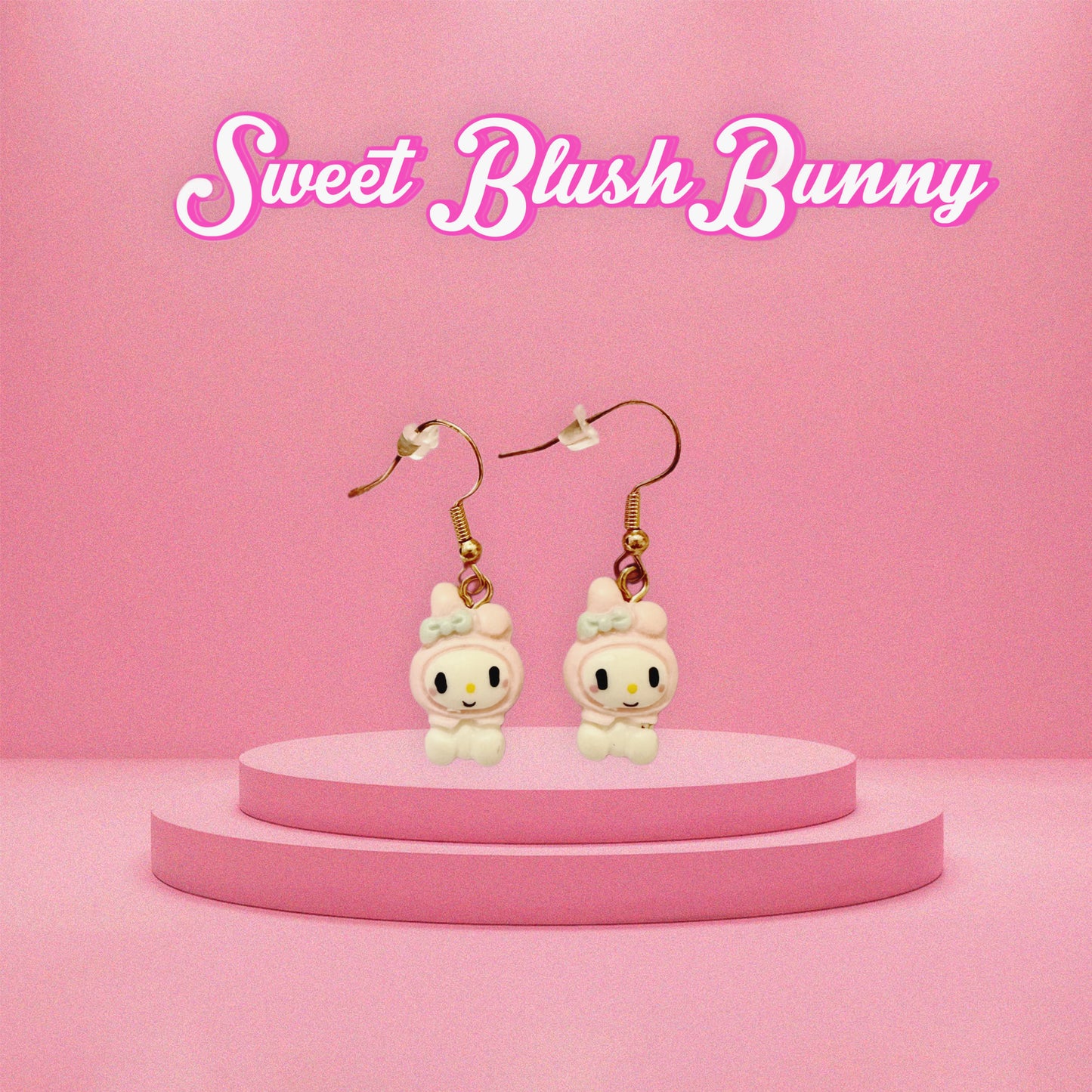 Sweet Blush Bunny Dangle Earrings