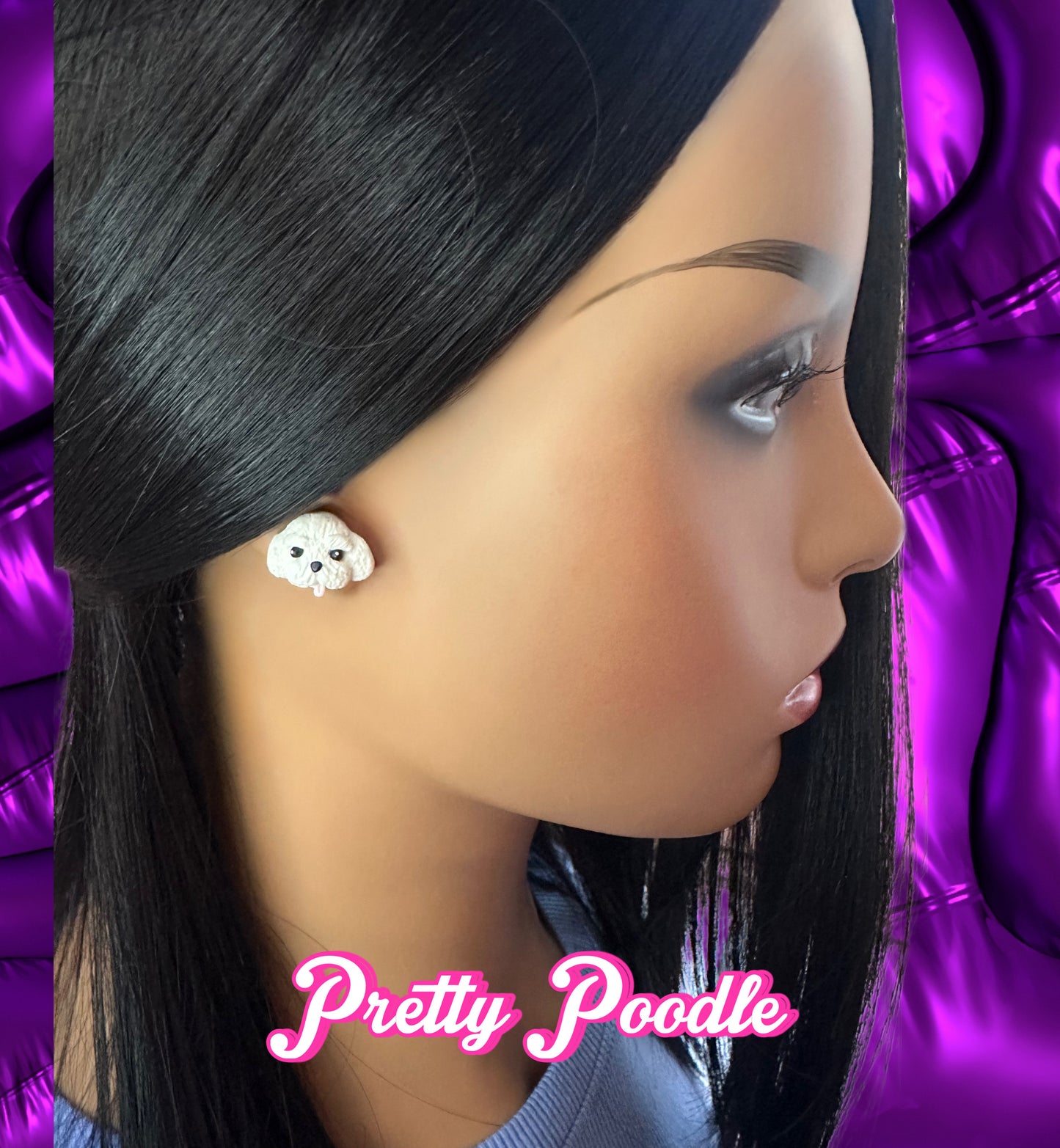 Pretty Poodle Stud Earrings