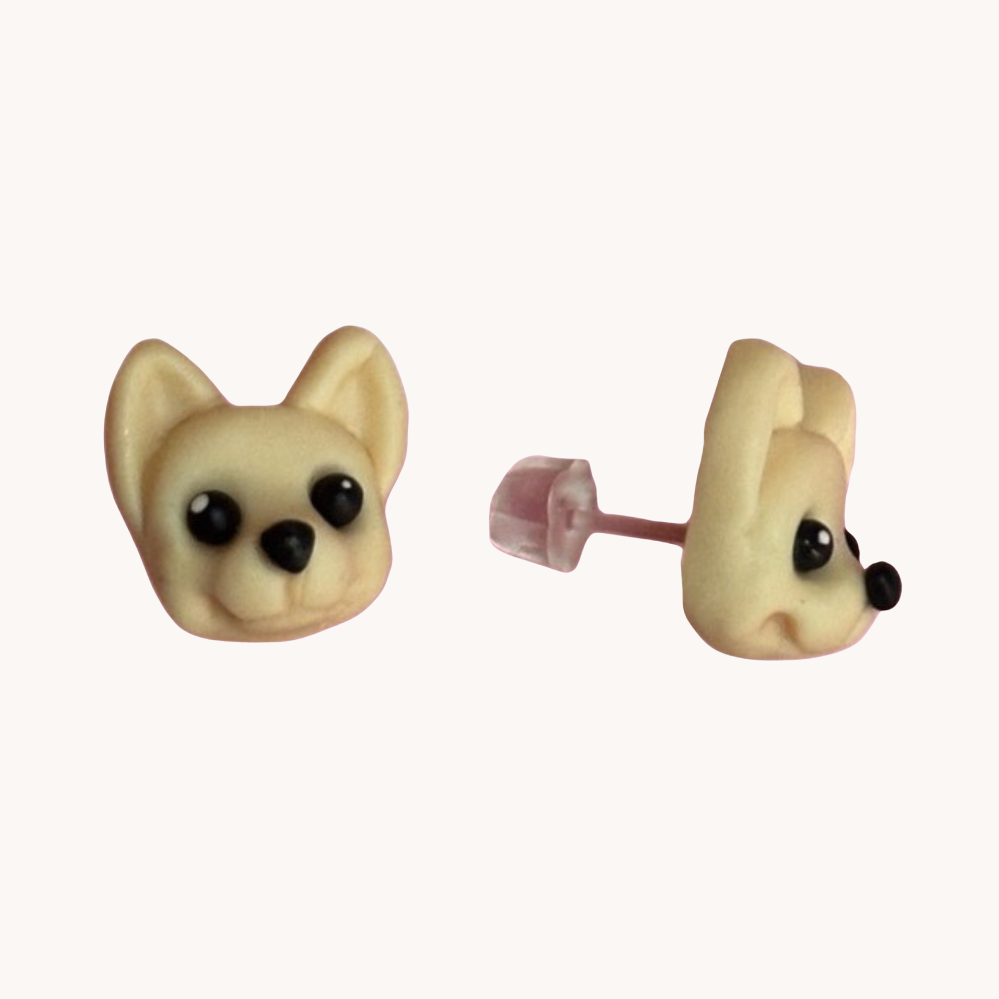 handmade polymer clay chihuahua earrings