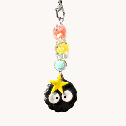 handmade polymer clay studio ghibli soot sprite phone charm