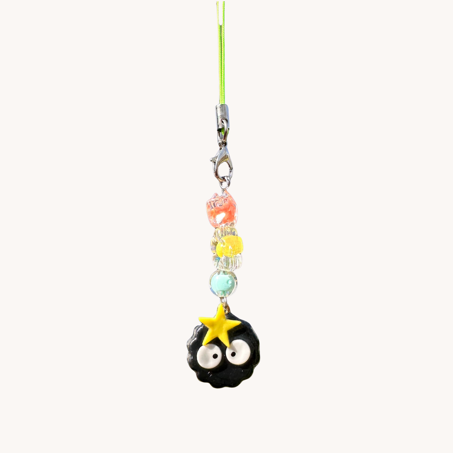 handmade polymer clay studio ghibli soot sprite phone charm