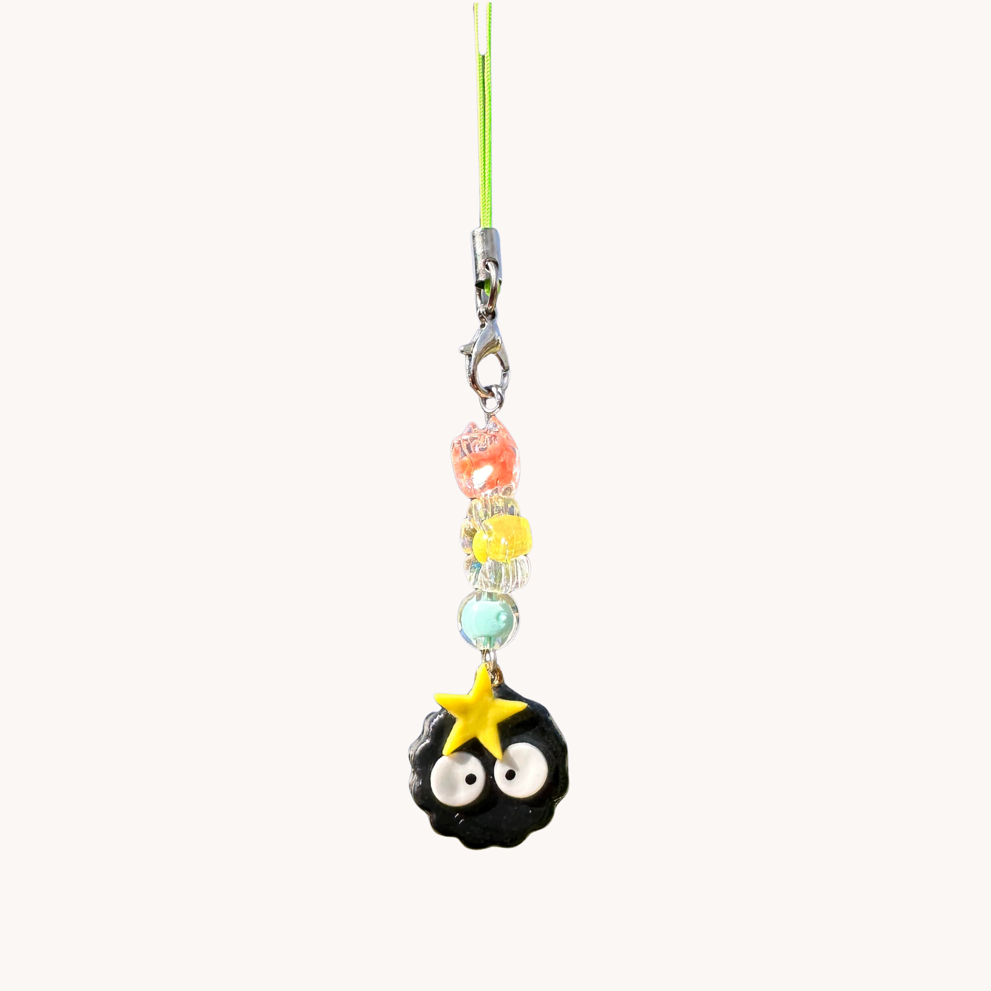 handmade polymer clay studio ghibli soot sprite phone charm