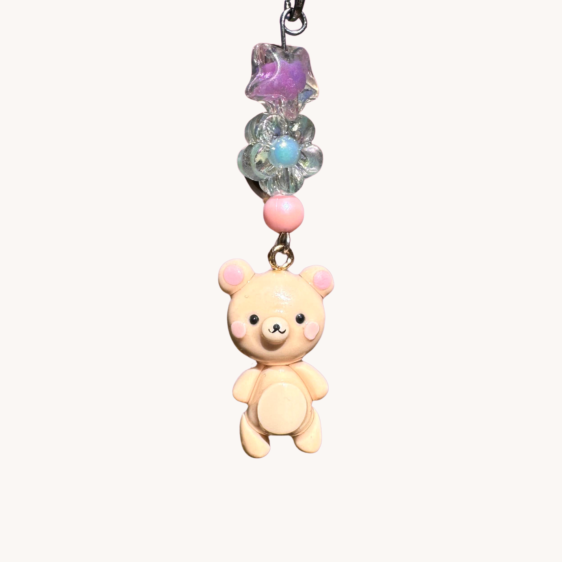 handmade polymer clay beige rilakkuma phone charm