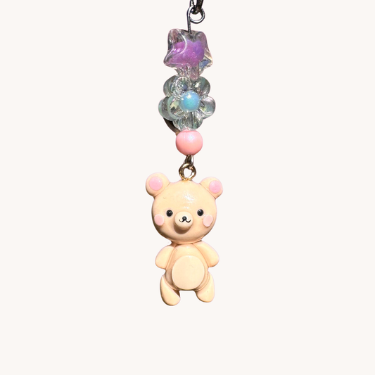 handmade polymer clay beige rilakkuma phone charm