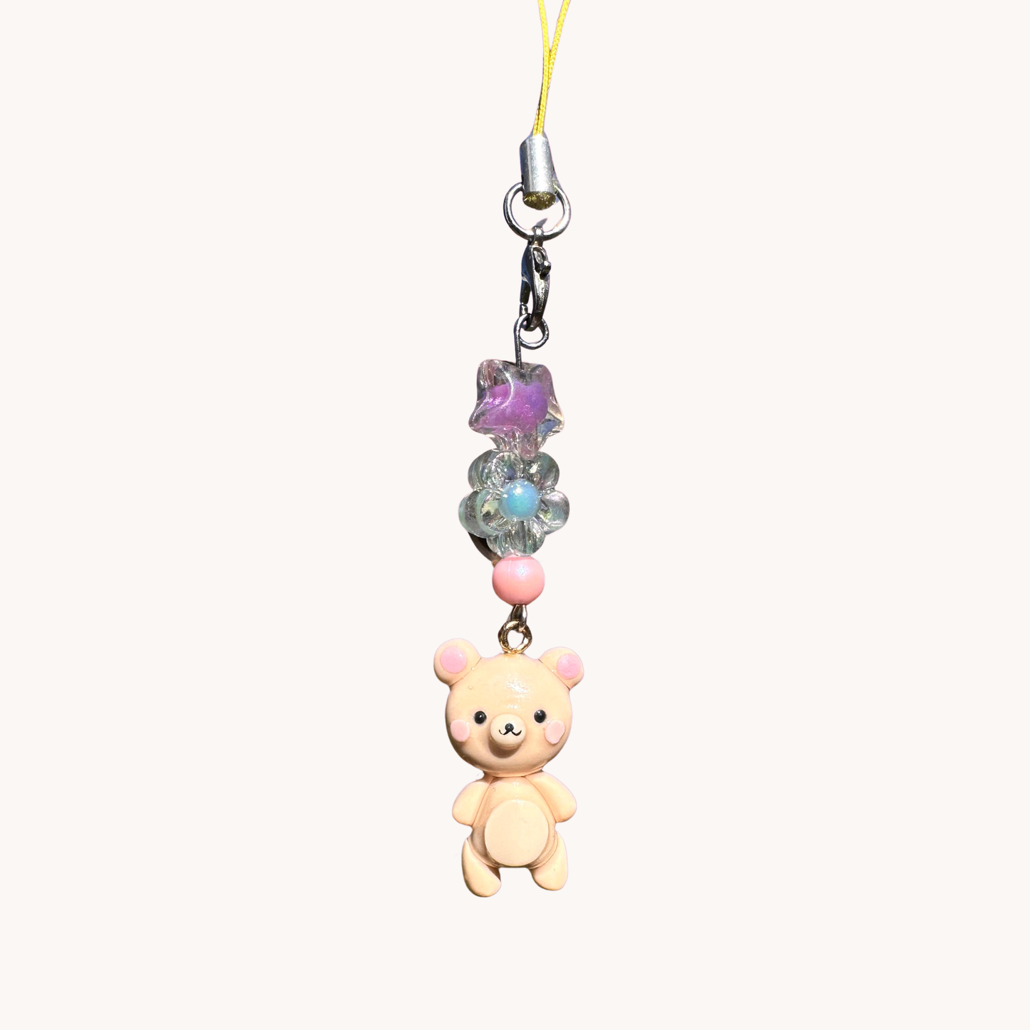 handmade polymer clay beige rilakkuma phone charm