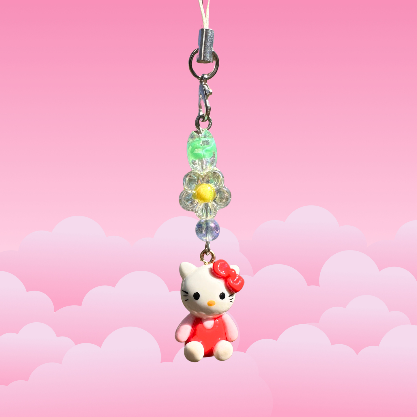Handmade cute polymer clay hello kitty phone charm