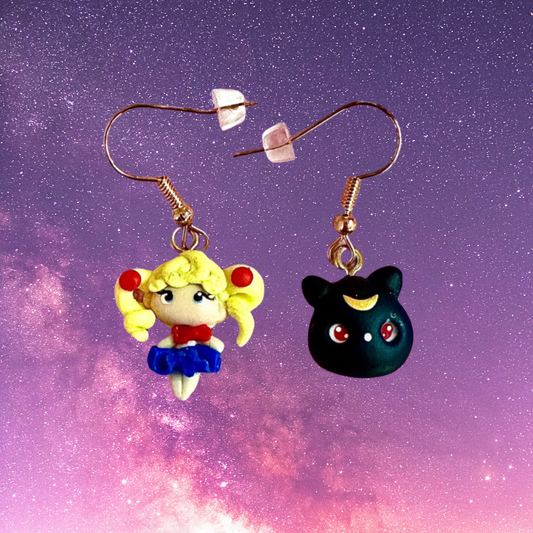 Moonlight Guardian Dangle Earrings