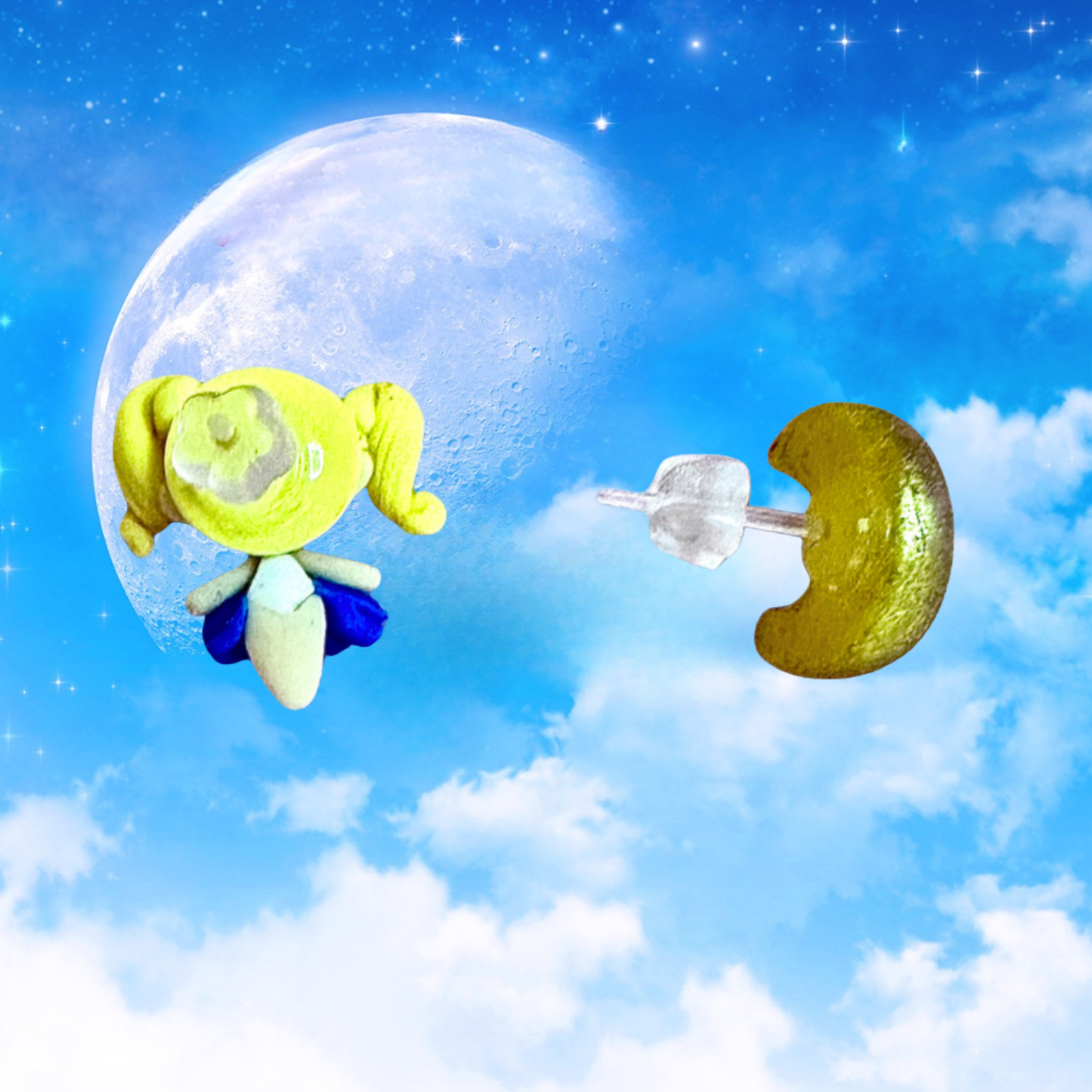 cute kawaii sailor moon handmade hypoallergenic clay earrings