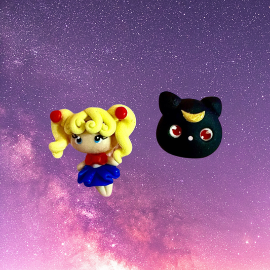cute kawaii sailor moon handmade hypoallergenic clay earrings