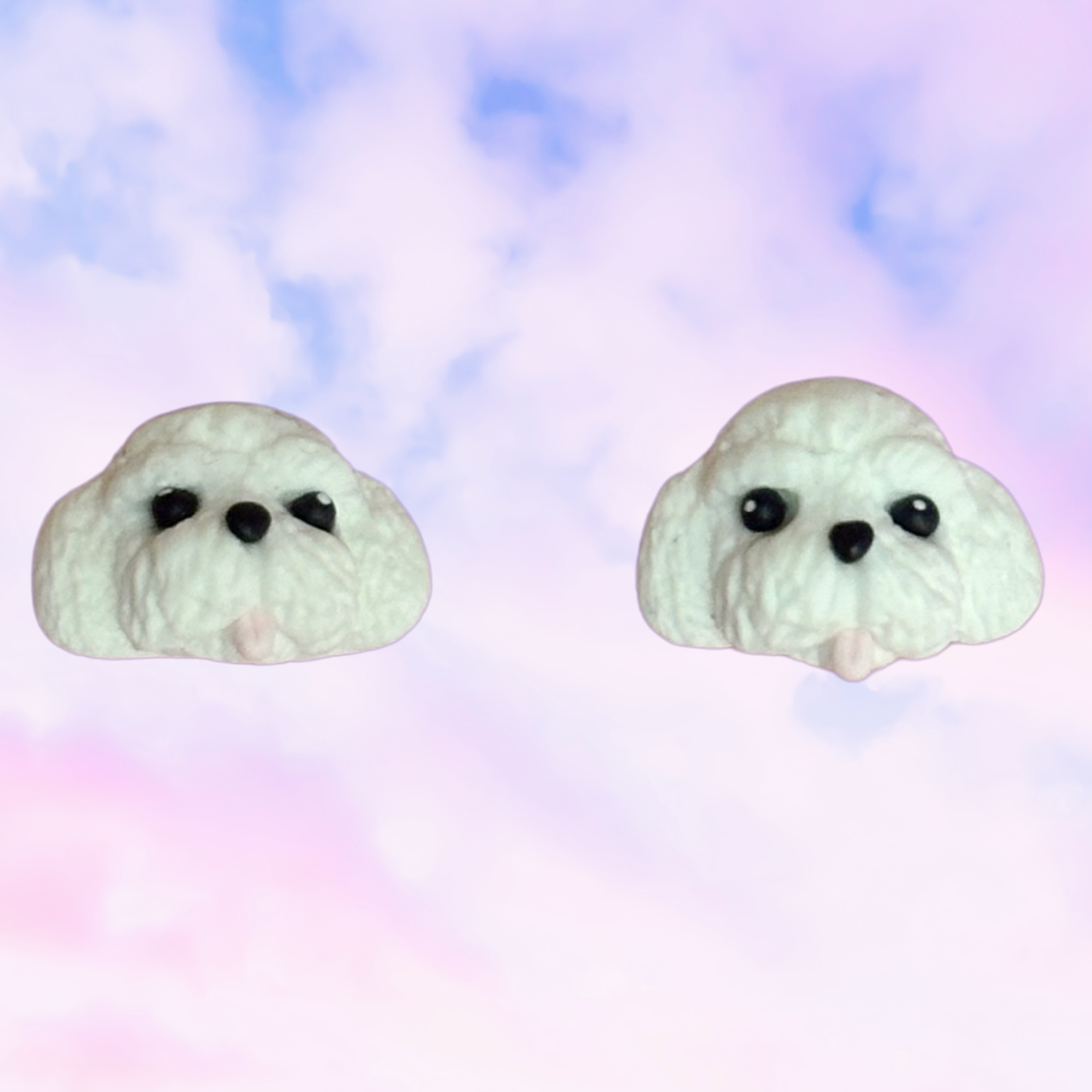 handmade clay kawaii hypoallergenic poodle earrings