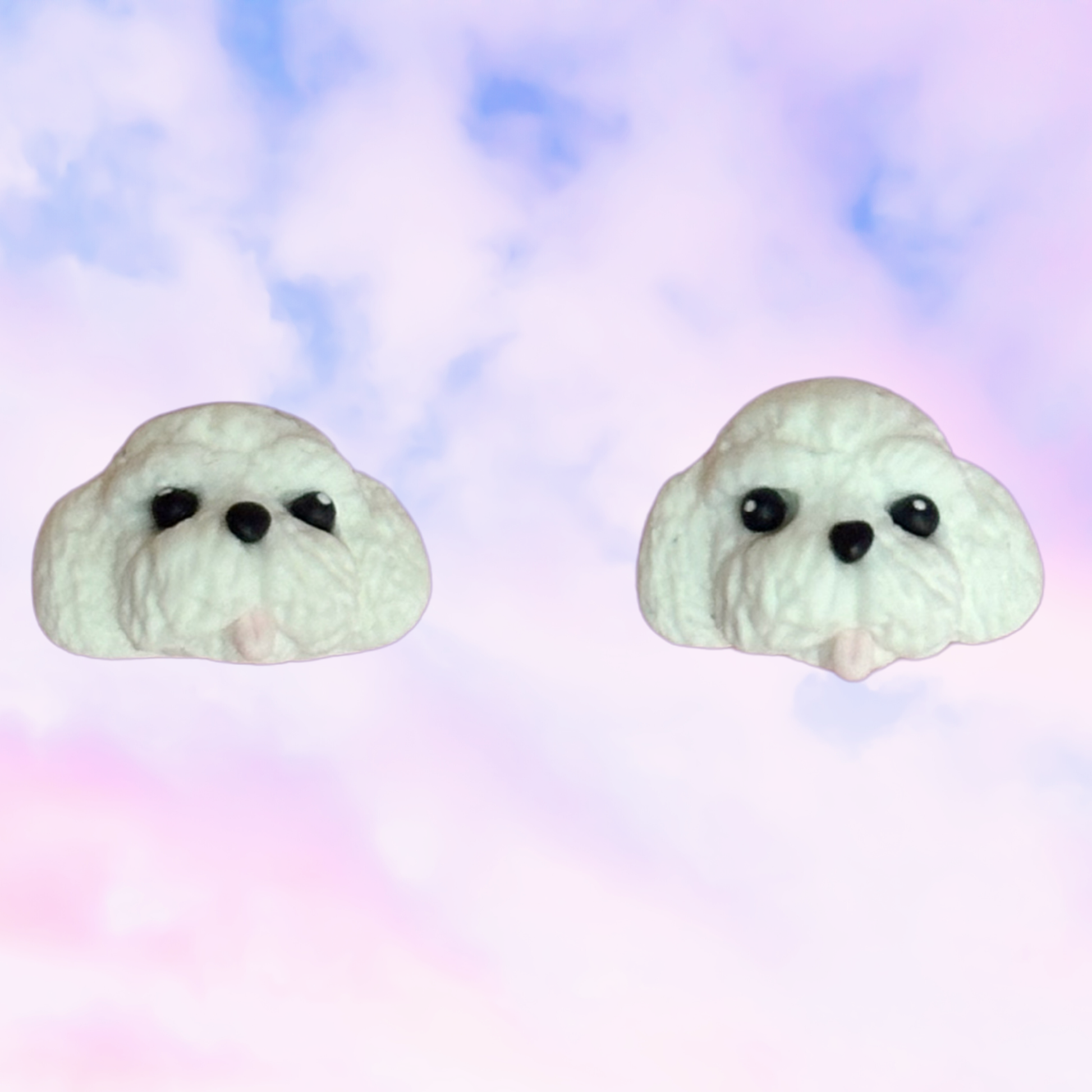 handmade clay kawaii hypoallergenic poodle earrings
