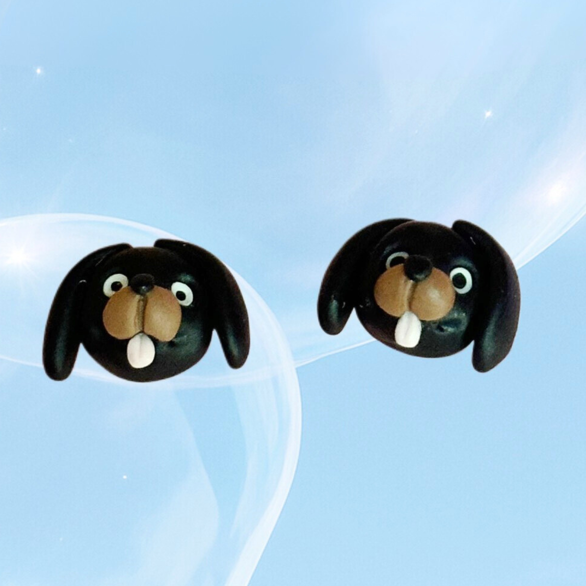 kawaii cute dachshund  hypoallergenic stud earrings