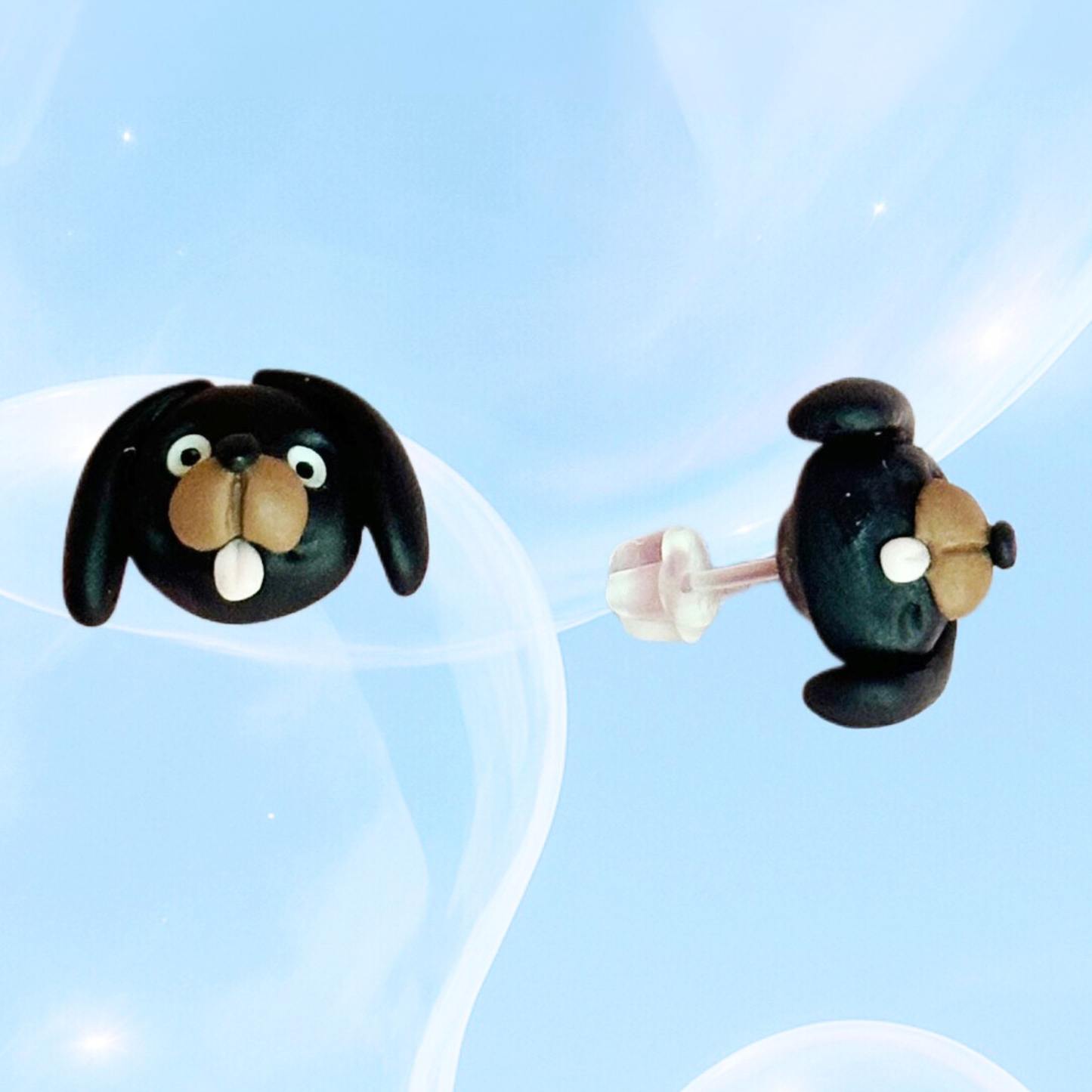 kawaii cute dachshund  hypoallergenic stud earrings