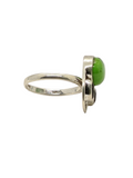 Green Turquoise and Peridot and Sterling Silver women ring Size 7