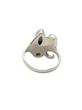 Larimar Seahorse and Pearl Sterling Silver women ring Size 7
