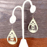 Flower Wood Earrings - Dangle earrings