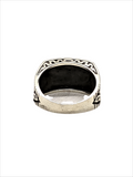 Oxidized Sterling Silver Greek Key men's ring Size 9
