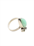 Green Opal and Peridot Sterling Silver women ring Size 6