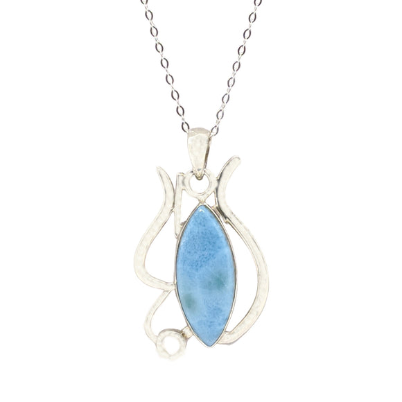 Larimar and Pearl in Sterling Silver 22