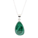 Malachite in Sterling Silver 20" necklace