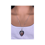 Ohio Flint gemstone and 925 Sterling Silver Pendant Necklace 22" chain