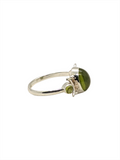 Peridot and Sterling Silver women ring Size 6