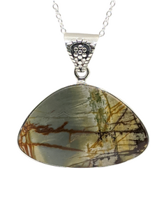 Picasso Jasper in sterling silver 22" necklace