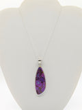 Purple Copper Turquoise in Sterling Silver 22" necklace