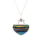 Rainbow Calsilica in Sterling Silver 22" necklace