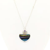 Rainbow Calsilica in Sterling Silver 22" necklace