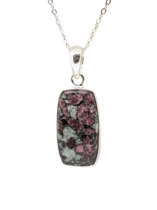 Ruby Zoisite in Sterling Silver 18" necklace