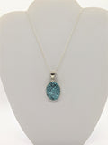 Tibetan Turquoise in Sterling Silver 20" necklace